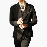 Men's Three-Piece Suit with Vest and Slim Fit Cut