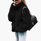 Women's Pullover with Turtleneck and Textured Knit Surface