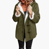 Women's jacket with hood and toggle closure