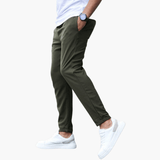 Men's Stretch Pants with Slim Legs and Waistband