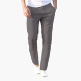 Men's Trousers with Drawstring Waist and Slim Fit