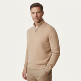 The Crestfield Cashmere Quarter Zip Sweater – Men's 100% Soft Luxury Wool Knit Sweater