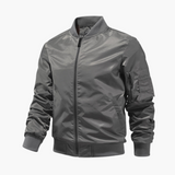 Men's Bomber Jacket with Zipper and Sleeve Pocket