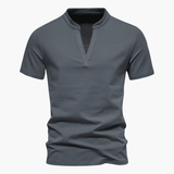 Men's T-Shirt with V-Neck Made of Breathable Cotton