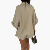 Two-Piece Set - Women's Blouse and Shorts for Summer Days