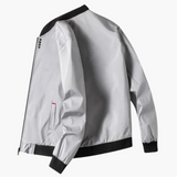 Men's Jacket with Ribbed Collar and Waist Pockets