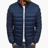 Men's Bomber Jacket with Zipper and Quilted Design