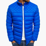 Men's Quilted Jacket with High Collar and Zipper