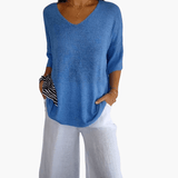 Women's V-Neck Top – Loose Summer Top for Casual Wear