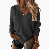 V-Neck Knit Sweater for Women – Elegant and Soft Top