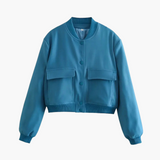 Women's Utility Bomber Jacket with Large Pockets