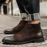 The Stonebridge Men’s Vintage Leather Suede Chelsea Boots with Zipper