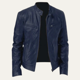 The Ashbury Men’s Vintage Leather Biker Zip Up Jacket