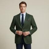 The Gravedona Men’s Office Herringbone Single Breasted Wool Tweed Blazer Jacket