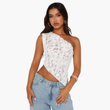 Lace One Shoulder Top for Women – Asymmetrical Trend Look