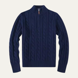 The Marbella Men’s Chunky Cable Knit Quarter Zip Sweater
