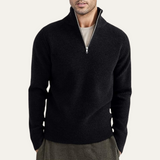 The Edinburgh Men’s Quarter Zip Ribbed Knit Casual Sweater