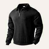 The Alicante Men’s  Textured Knit Quarter Zip Sweater with Collar