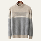 The Murcia Men’s Thick Winter Jacquard Knit High Collar Sweater