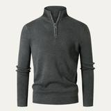 The Monza Men’s High Collar Quarter Zip Neck Knit Sweater