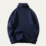 The Ashbourne Men’s Warm Cable Knit Turtleneck Sweater