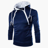 Men's Hoodie with Zipper at the Neck and Adjustable Fit