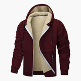 Men's Fleece Jacket with Zipper and Long Sleeves