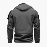 Men's Zip-Up Hooded Jacket with Multiple Pockets