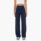 High Waist Palazzo Pants for Women with Button Placket – Stylish & Comfortable