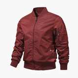 Men's Bomber Jacket with Zipper and Sleeve Pocket