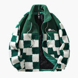Men's Jacket Checkered Pattern with Zipper