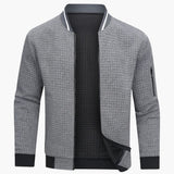 Men's Pullover with Zipper and Ribbed Structure