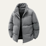The San Casciano Men’s Suede Winter Cotton Padded Puffer Jacket