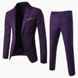 Men's Summer Suit Two-Piece with Lapel and Flat Front Trousers