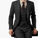 Men’s Three-Piece Suit with Lapels and Pants