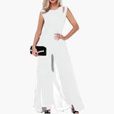 Elegant Women's Evening Dress with Slit – Black Maxi Dress