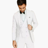 Men's Three-Piece Suit with Vest and Tailored Trousers
