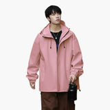 Men's Zip-Up Hoodie with Elastic Hem