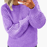 Women’s sweater with structured sleeves and ribbed hem
