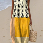 Leah Polka Colorblock Midi Dress