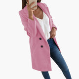 Women's Coat with Button Closure and Long Sleeves
