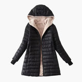 Women's Winter Jacket with Hood and Zipper