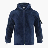 Men's Fleece Jacket with Hood and Zipper