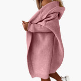 Women’s Knitted Cardigan with Hood and Open Front