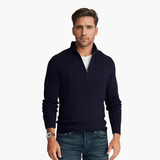 Men's Knit Sweater with Zipper – Winter Sweater