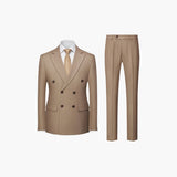 Men's Two-Piece Suit with Pinstripes and Lapel Collar
