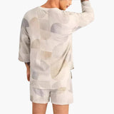 Men's Summer Set with Lace Neckline and Shorts