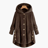 Women's Jacket with Hood and Button Closure