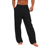 Men's Casual Pants with Drawstring Waist and Side Pockets