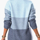 Women's pullover with zip neckline and ribbed surface